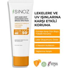 Sinoz Spf 50 Leke Karşıtı Yüksek Koruyucu Yüz Güneş Kremi 50 ml Normal Ve Kuru Ciltler Için