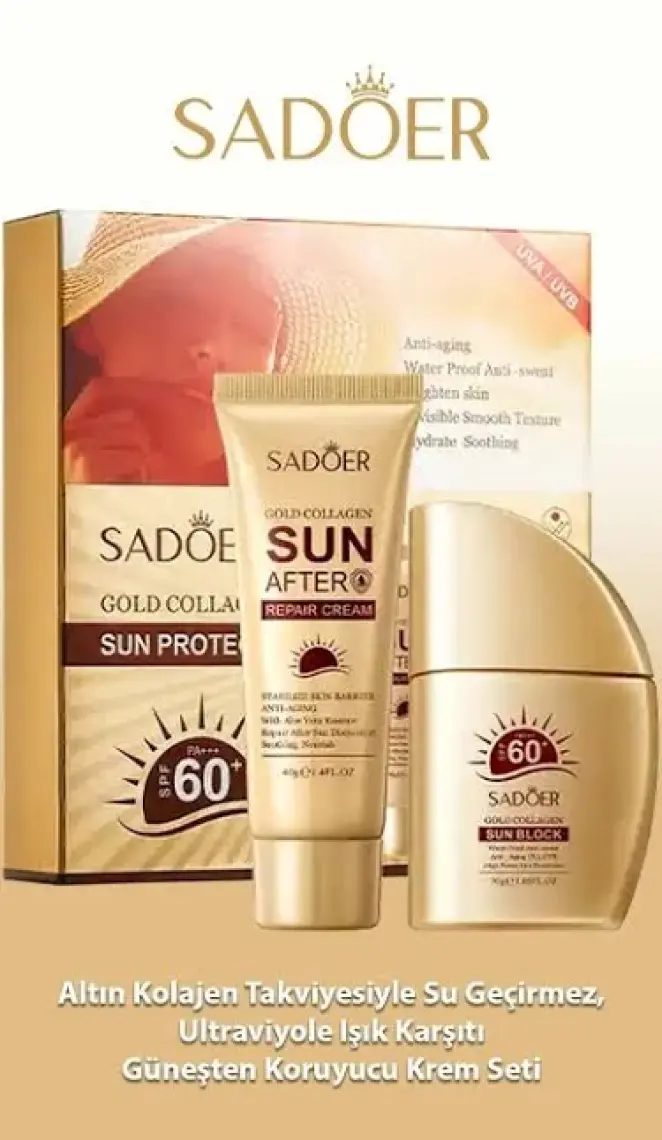 Sadoer Altın Kolajen Güneş Koruma Kremi Seti - Spf 60+ (2 Parça)