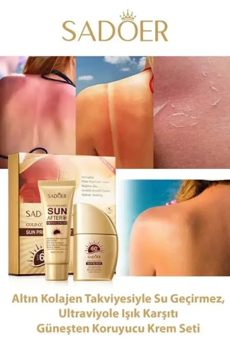 Sadoer Altın Kolajen Güneş Koruma Kremi Seti - Spf 60+ (2 Parça)