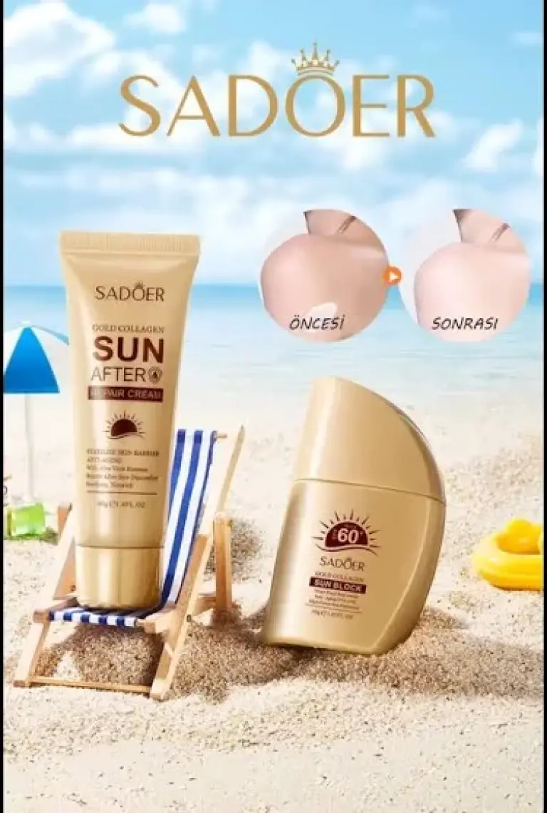 Sadoer Altın Kolajen Güneş Koruma Kremi Seti - Spf 60+ (2 Parça)