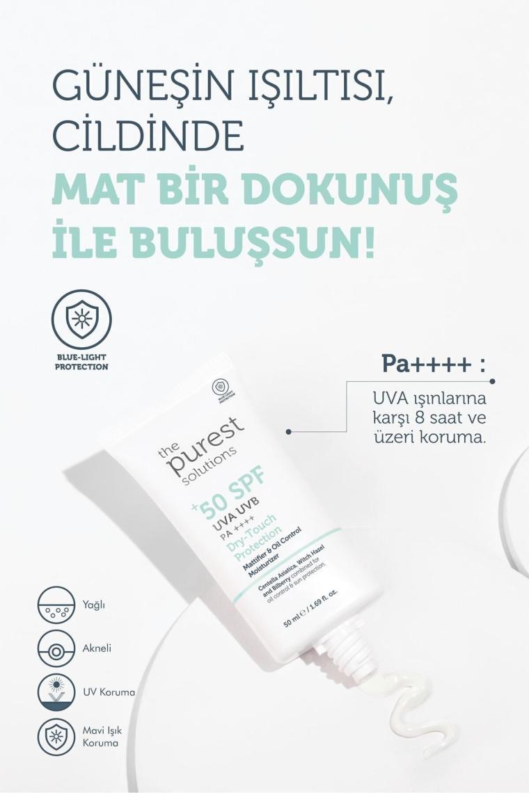 Yağlı Ve Karma Ciltler Için Matlaştırıcı Güneş Koruyucu Krem Spf 50, 50 Ml.