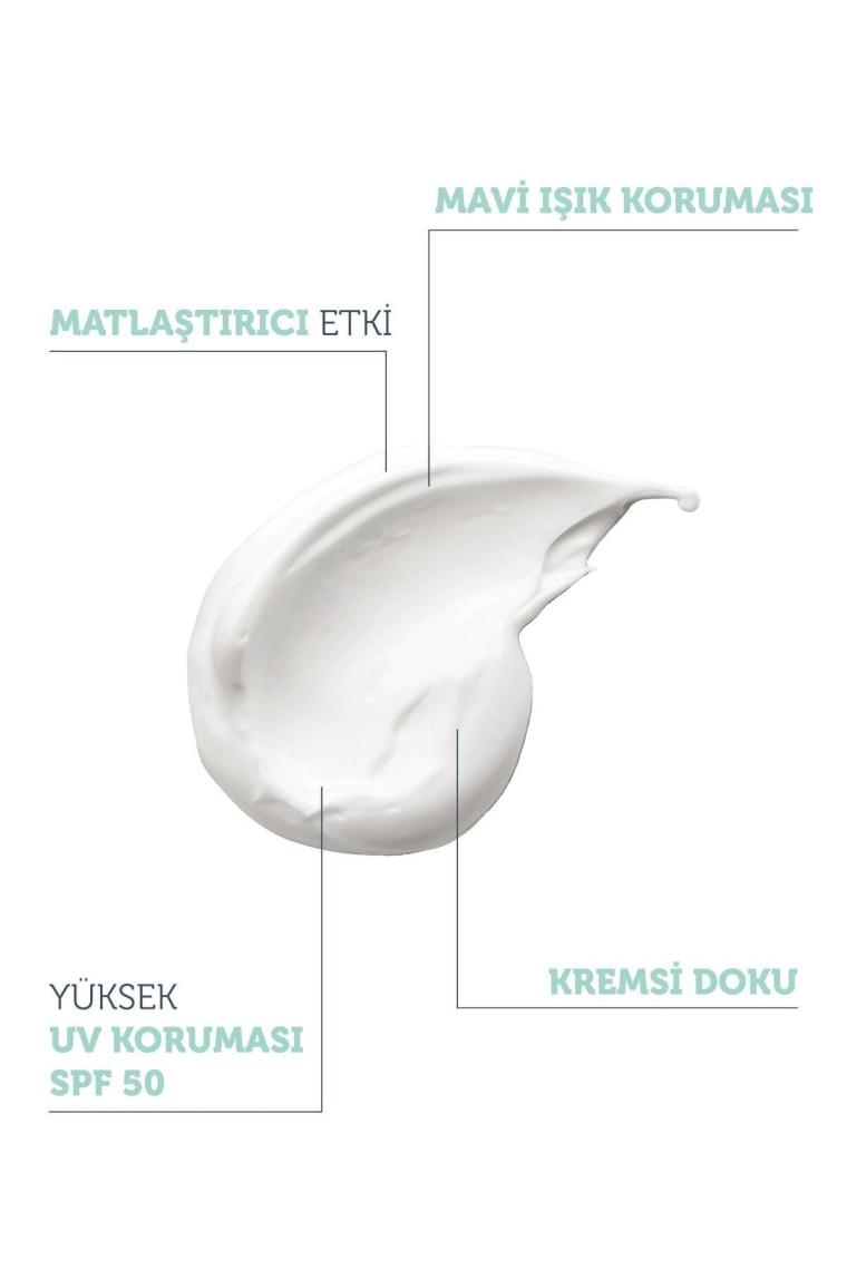 Yağlı Ve Karma Ciltler Için Matlaştırıcı Güneş Koruyucu Krem Spf 50, 50 Ml.