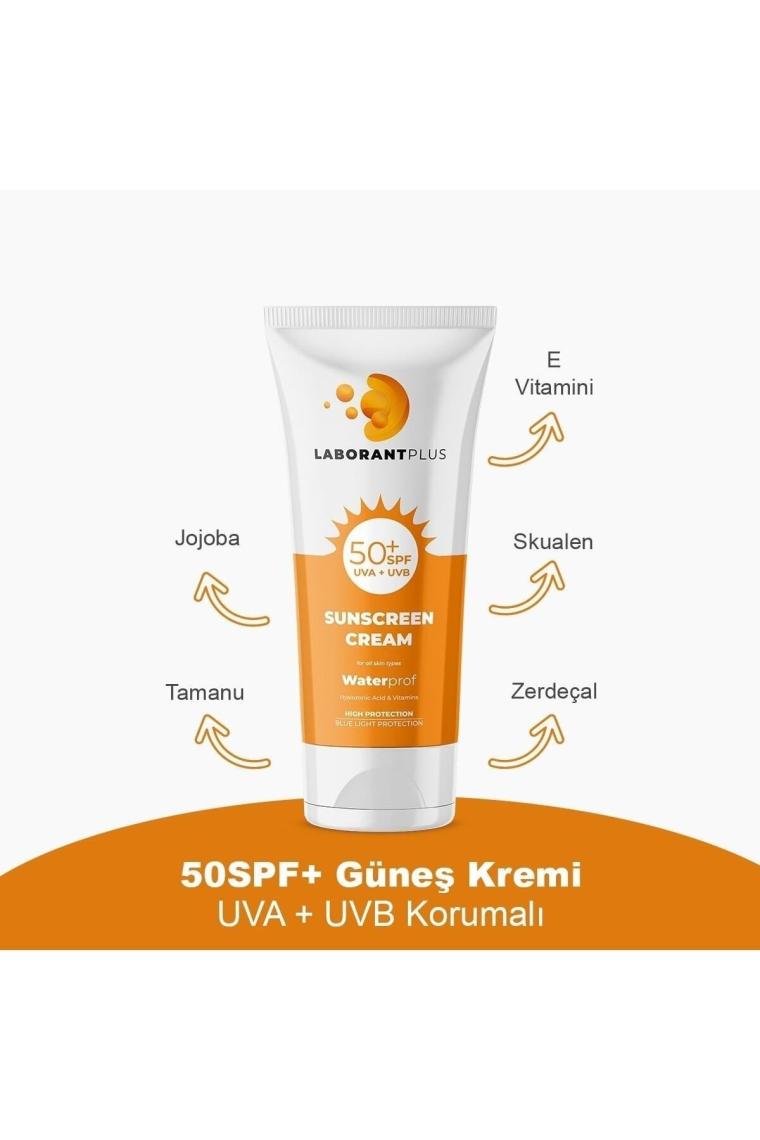 Laborant Plus Yağsız, Leke Karşıtı, Su Bazlı, 50 Spf Yüksek Koruma Yağsız Güneş Kremi 75 ml