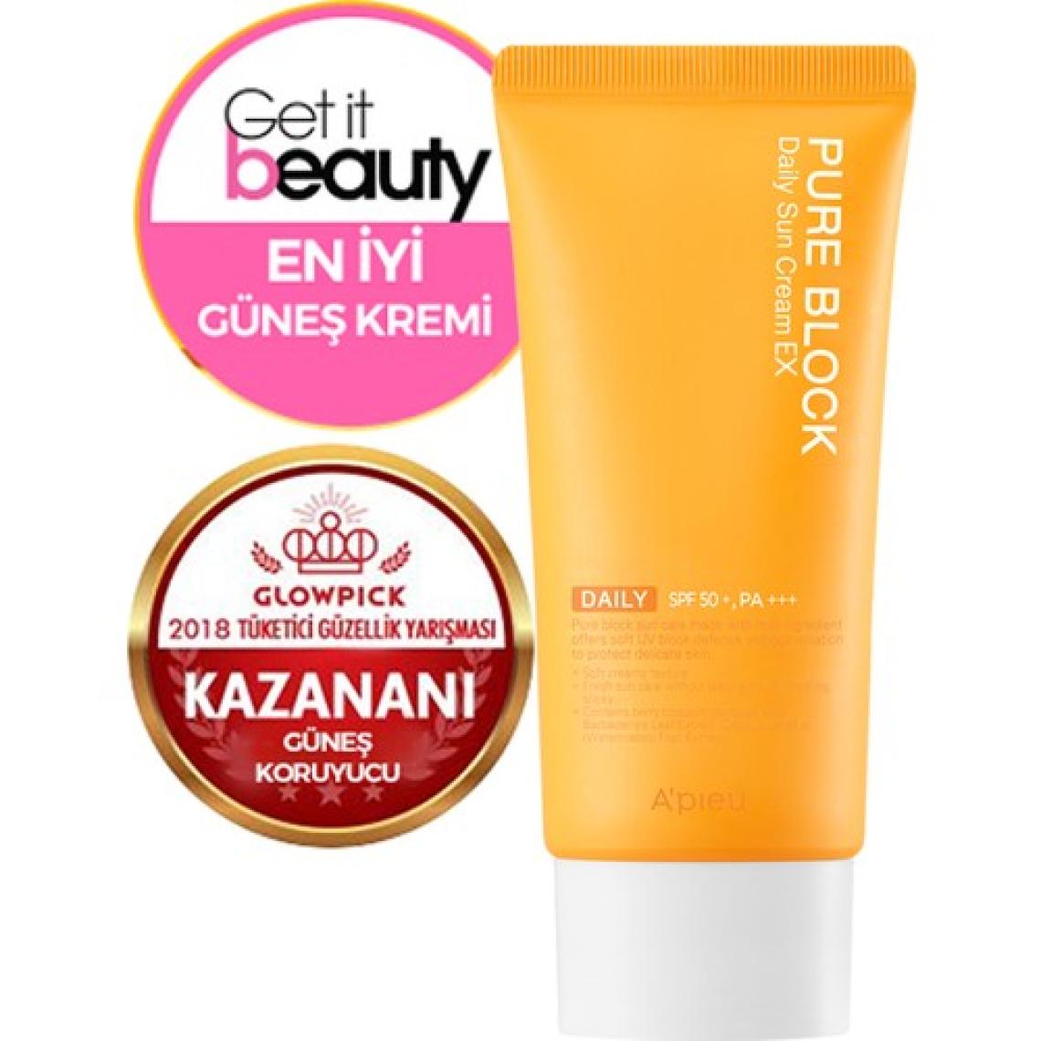 MISSHA Yapışkan His Bırakmayan Güneş Koruyucu A'PIEU Pure Block Natural Daily Sun Cream SPF50+/PA++++50ml