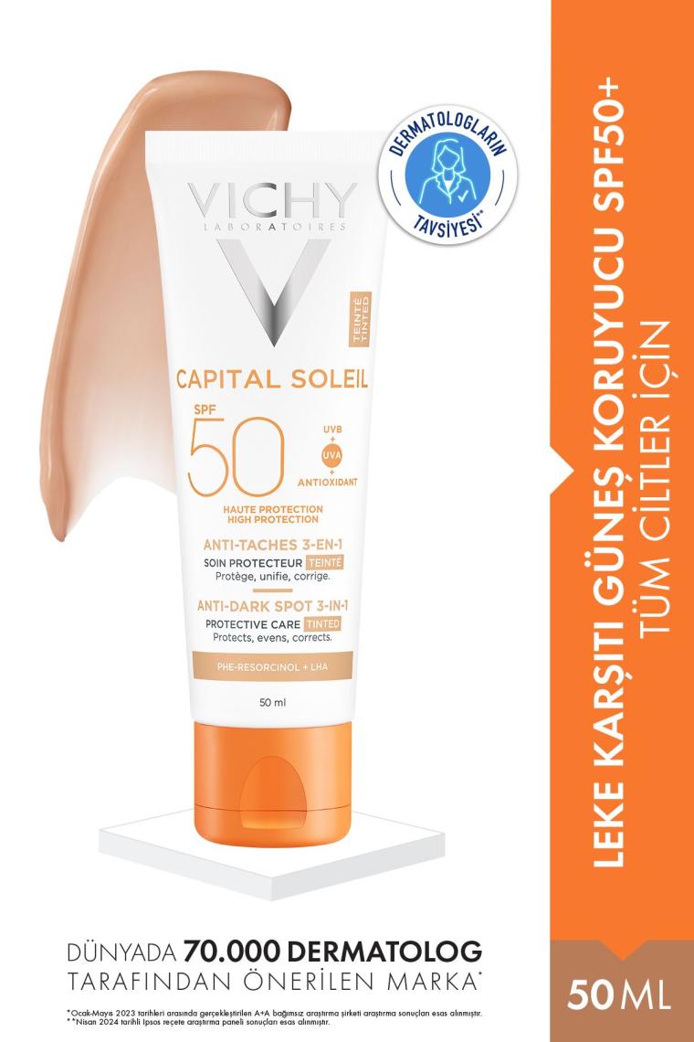 Vichy Capital Soleil Leke Karşıtı Güneş Koruyucu SPF50+ Tüm Ciltler İçin