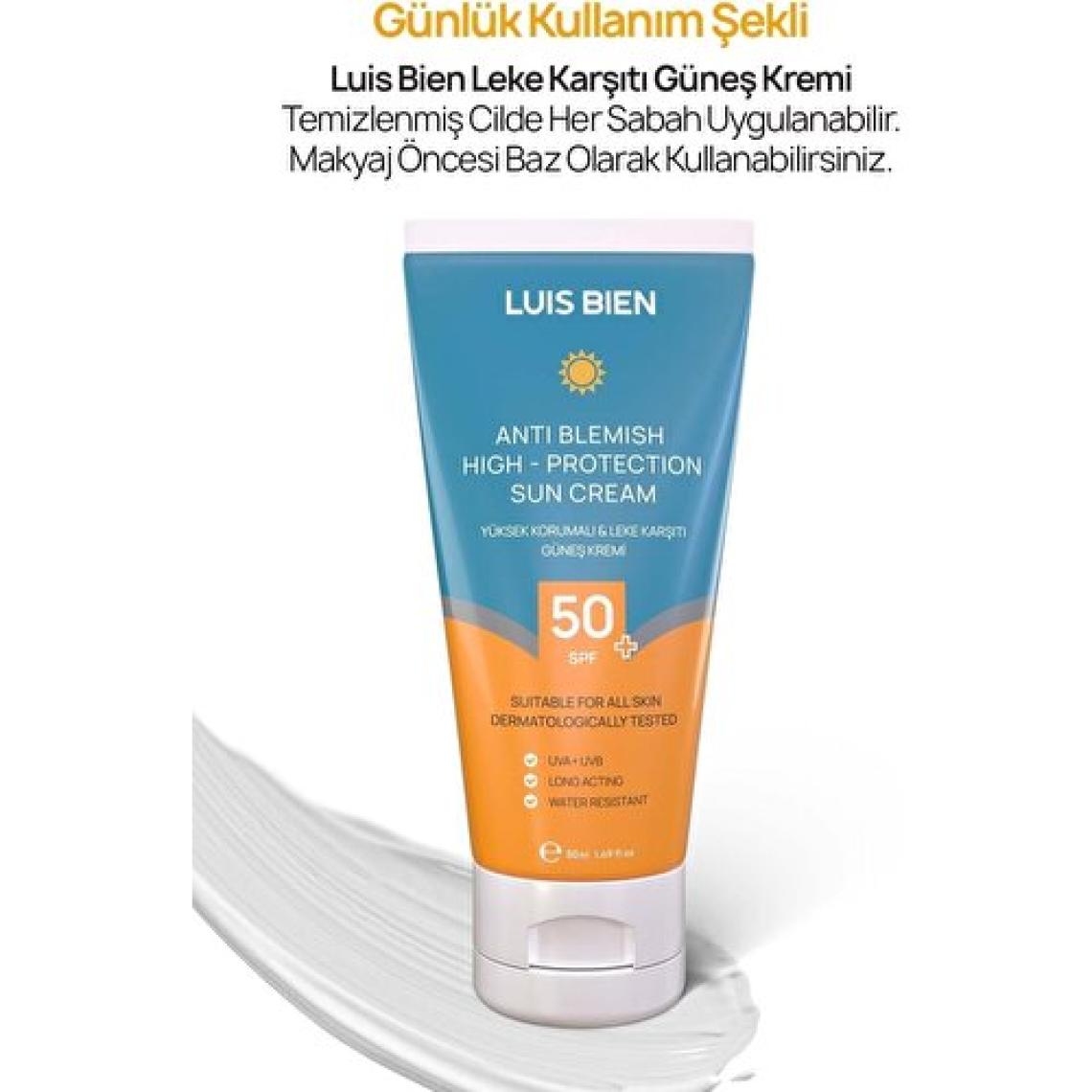 Luis Bien Leke Karşıtı Spf +50 Tüm Ciltler Için Yüksek Korumalı Güneş Kremi 50 ml