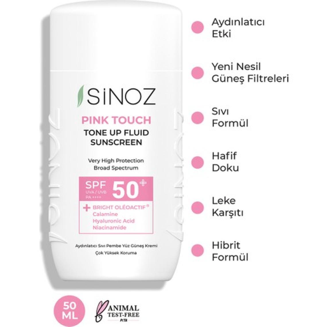Sinoz SPF50+ Pink Touch Sıvı Güneş Kremi