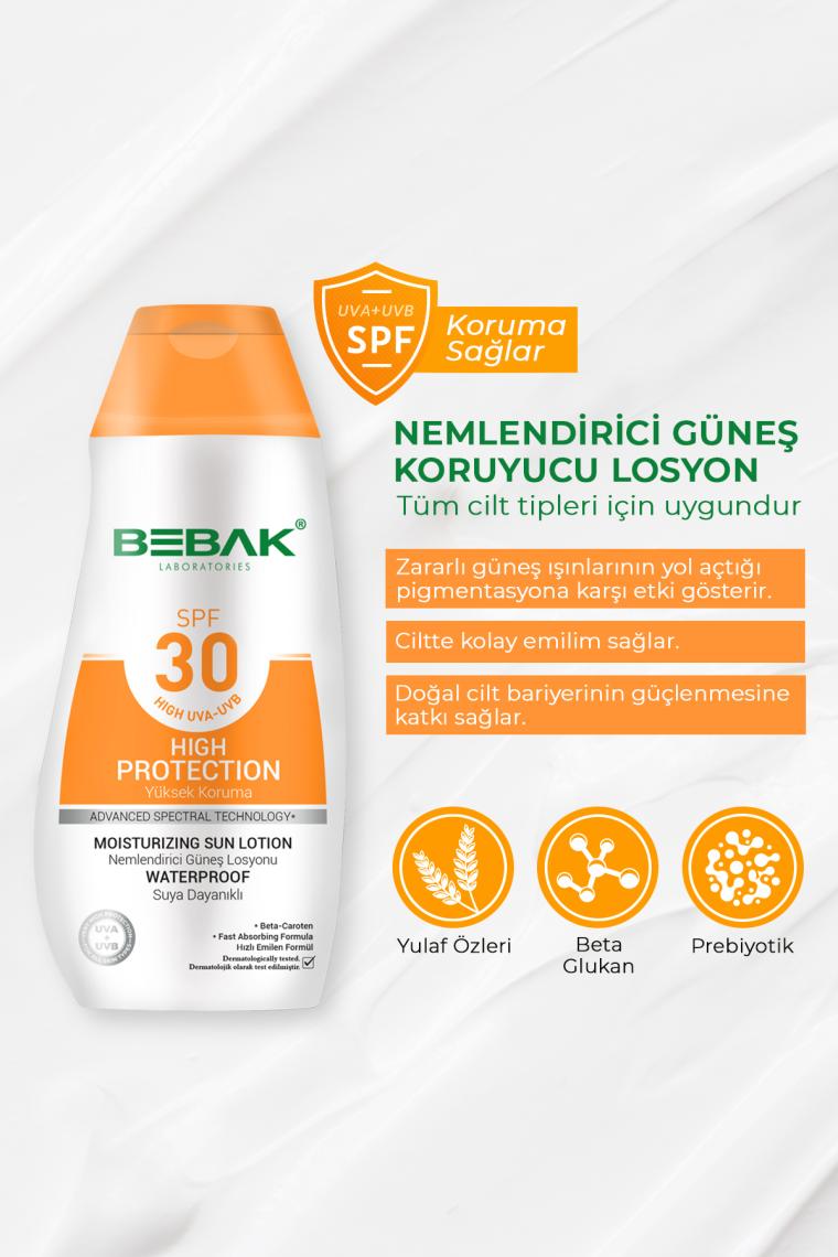 Bebak Bebak Nemlendiricili Güneş Losyonu Spf + 30  200 Ml