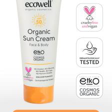 Güneş Kremi Spf 50, Organik & Vegan Sertifikalı, Mineral Filtre, Yüz Ve Vücut, Uva Uvb Koruma, 110gr