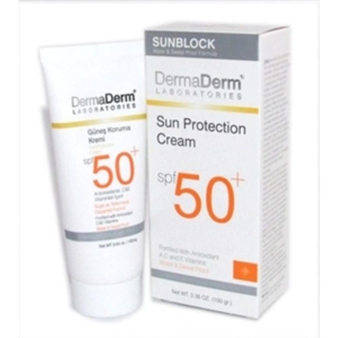 Dermaderm SPF 50+ Güneş Koruma Kremi - Hassas Ciltler İçin Suya Dayanıklı ve Nemlendirici UVA/UVB Koruma Özelliği