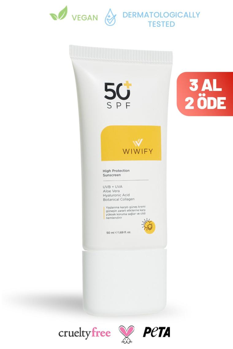 Leke Karşıtı Cilt Tonu Eşitleyici Yüksek Korumalı Güneş Kremi Spf 50+ 50ml (ALOE VERA ÖZLÜ) Pa++++