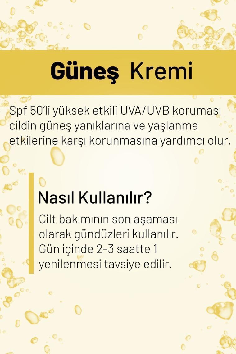 Leke Karşıtı Cilt Tonu Eşitleyici Yüksek Korumalı Güneş Kremi Spf 50+ 50ml (ALOE VERA ÖZLÜ) Pa++++