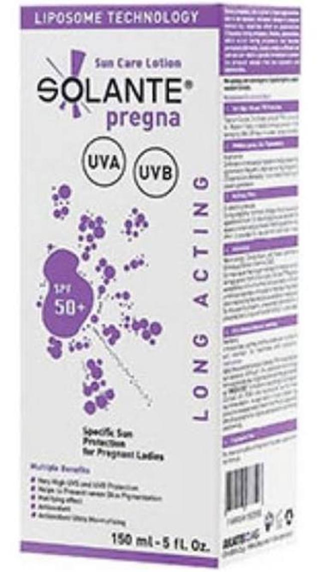 Solante Pregna Spf 50+ 150 ml  Gebelik Dönemi Için Özel Güneş Koruma Kremi