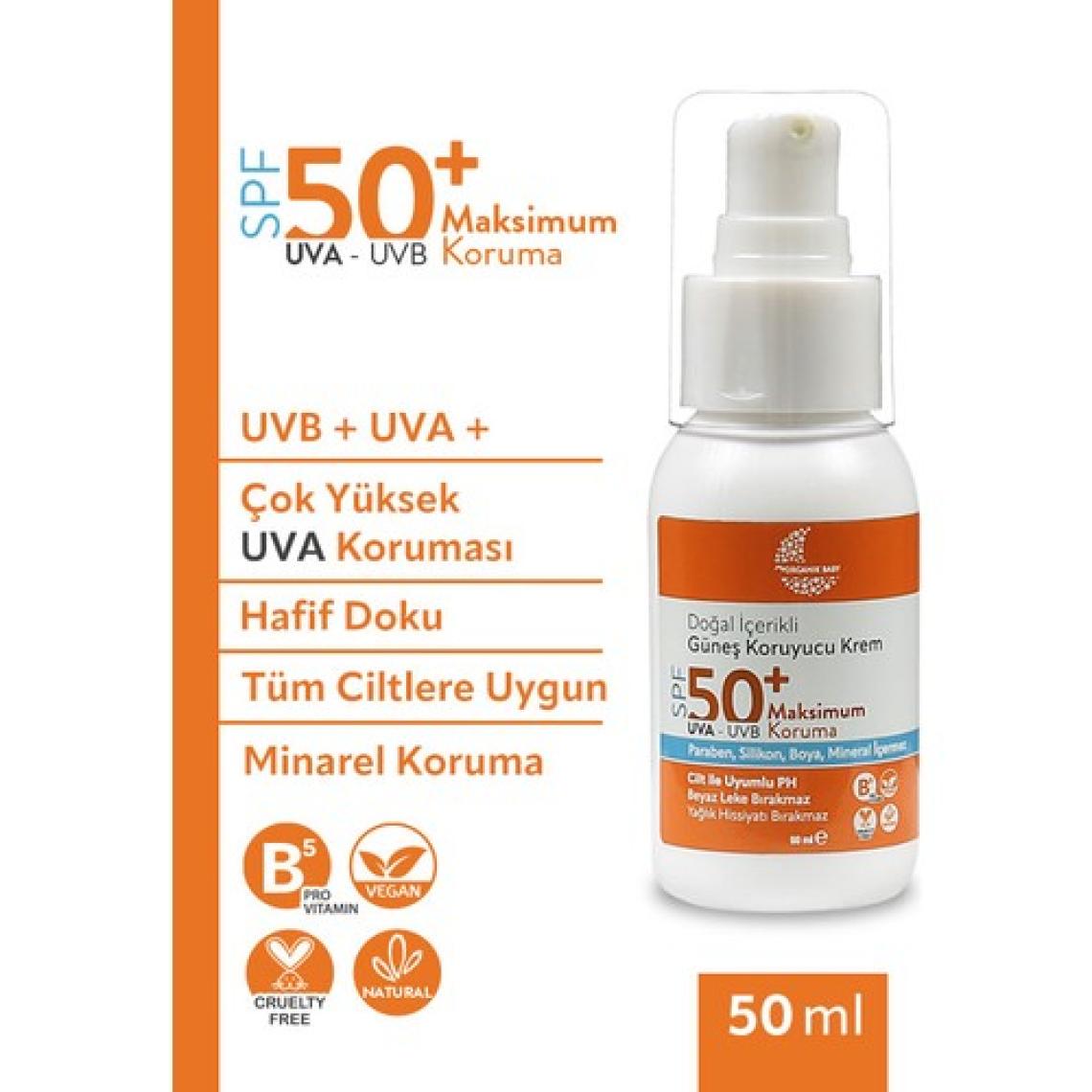 Organik Baby Doğal İçerikli Bebek Çocuk ve Yetişkin 2'li Set Güneş Kremi Leke Karşıtı 50 Spf Tüm Ciltler 50 ml