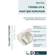 Village 11 Factory Perfect Airy Sun Cushion SPF50+ Pa++++ 14G - Cilt Tonu Eşitleyici Vegan Cushion Güneş Kremi