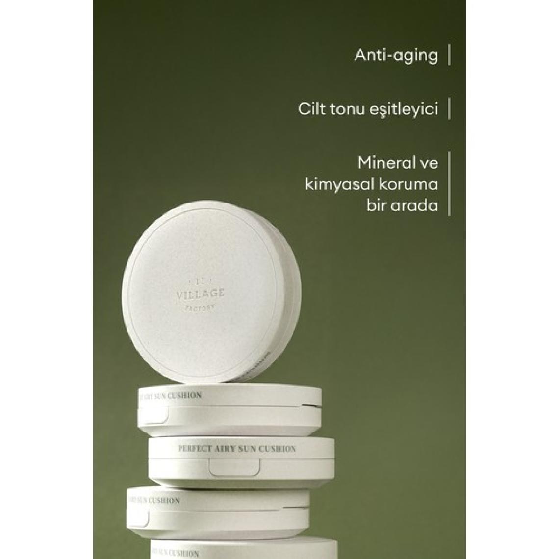 Village 11 Factory Perfect Airy Sun Cushion SPF50+ Pa++++ 14G - Cilt Tonu Eşitleyici Vegan Cushion Güneş Kremi