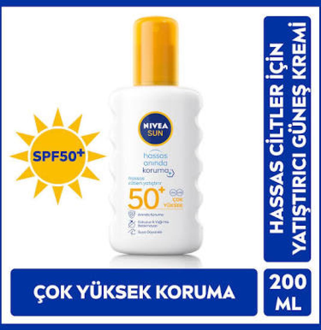 Nivea Sun Hassas Spf 50+ Güneş Koruyucu 200 ml