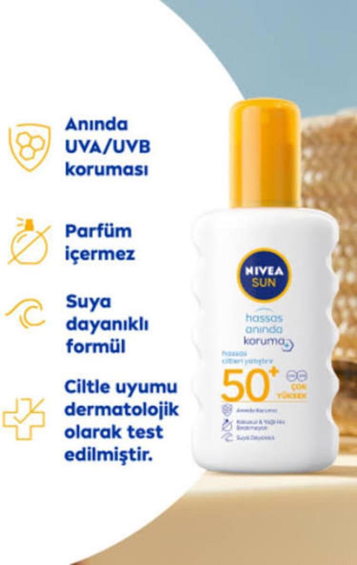 Nivea Sun Hassas Spf 50+ Güneş Koruyucu 200 ml