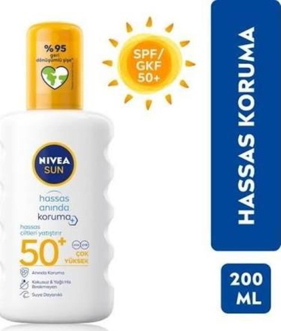 Nivea Sun Hassas Spf 50+ Güneş Koruyucu 200 ml