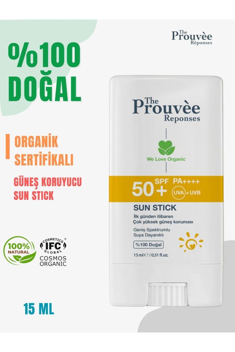%100 Doğal 50+SPF Organik Güneş Stick 15ml (Sun Stick)