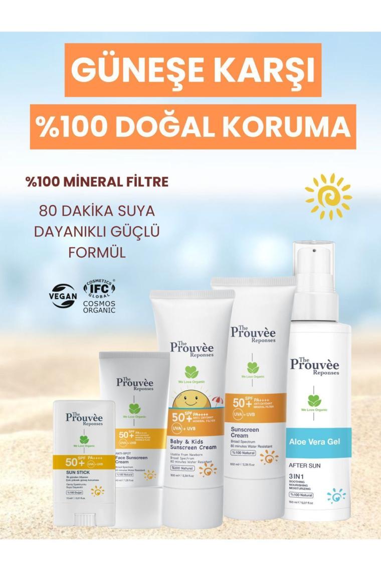 %100 Doğal 50+SPF Organik Güneş Stick 15ml (Sun Stick)
