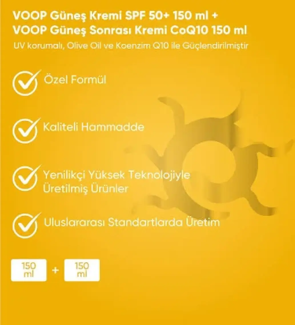 Vücut Güneş Kremi 50 Spf - 150 ml & Güneş Sonrası Krem - 150 ml | Ikili Set