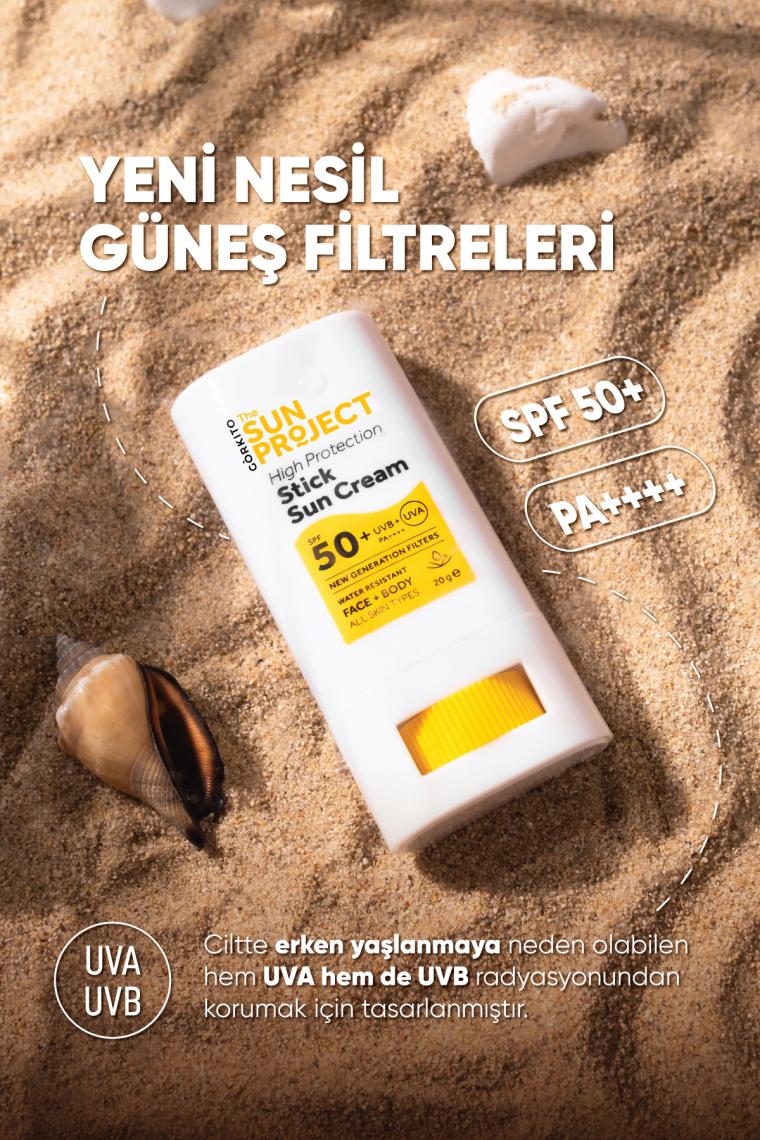 Görkito The Sun Project Yüksek Korumalı Yeni Nesil Filtreli Suya Dayanıklı Stick Güneş Kremi 50+ Spf Pa++++ 20 G