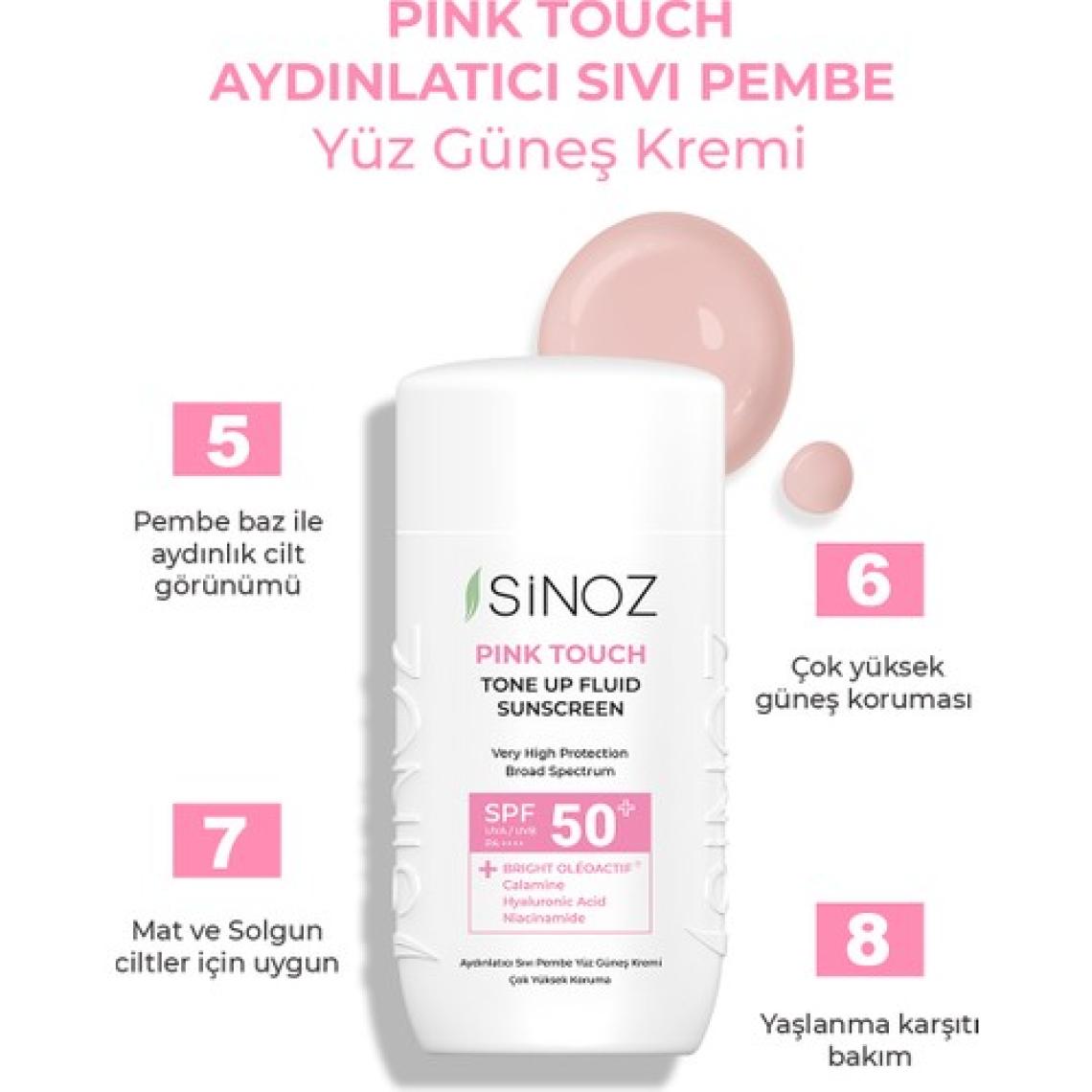 Sinoz SPF50+ Pink Touch Sıvı Güneş Kremi