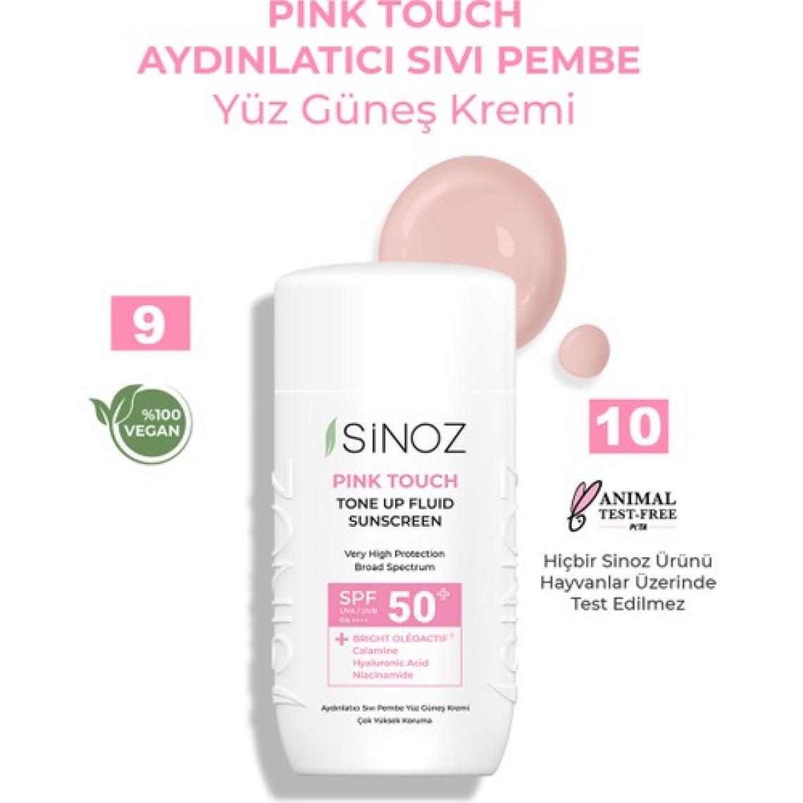Sinoz SPF50+ Pink Touch Sıvı Güneş Kremi