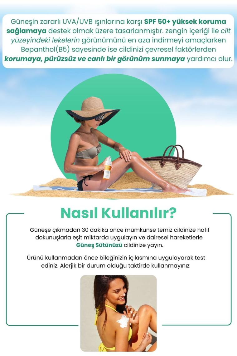 Spf 50 Faktör Uva - Uvb Güneş Koruyucu Sprey Süt 200ml