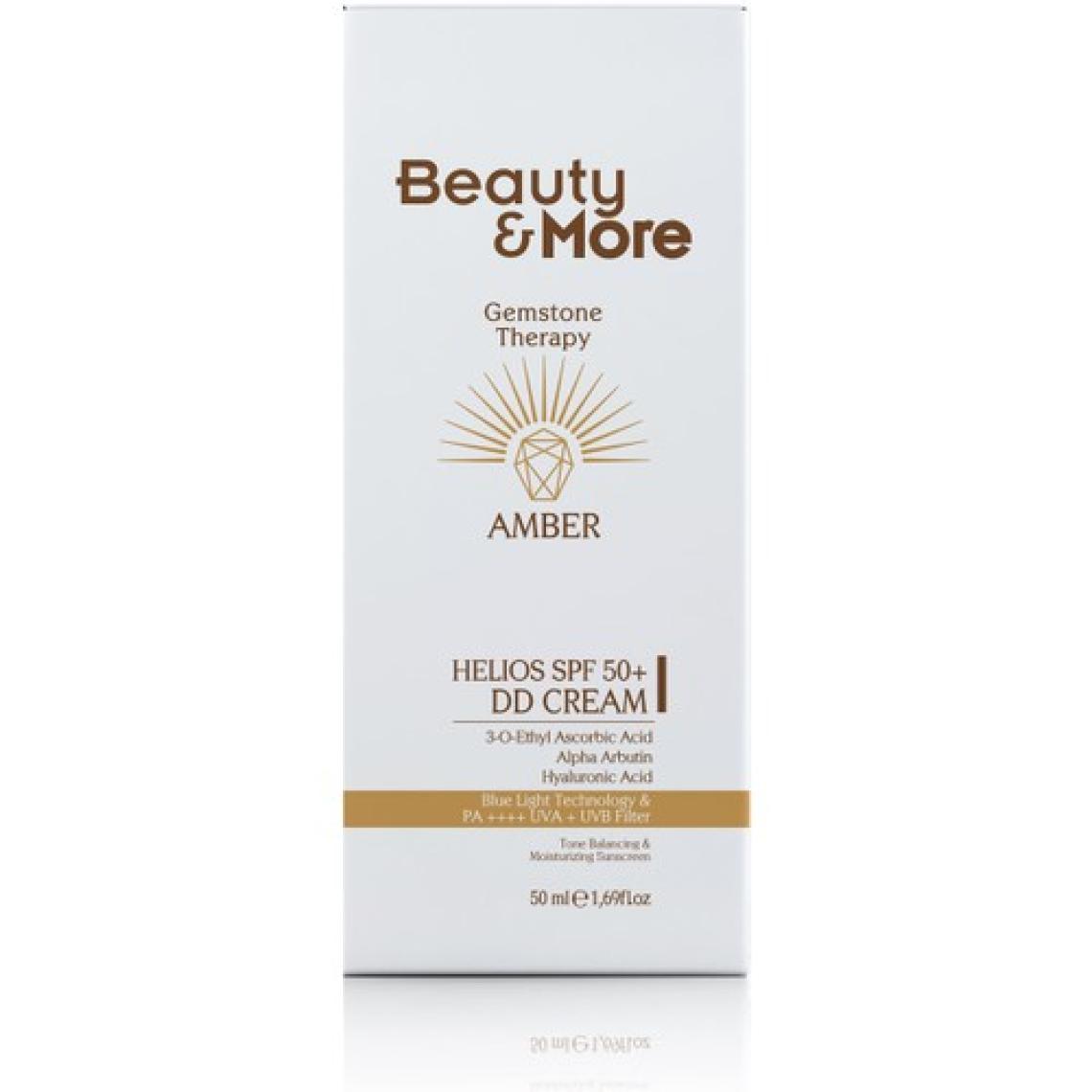 Beauty&More Amber Helios Spf 50+ DD Krem Formlu Güneş Kremi 50 ml Ethyl Ascorbic Acid+ Alpha Arbutin + Hyaluronic Acid + Amber Powder