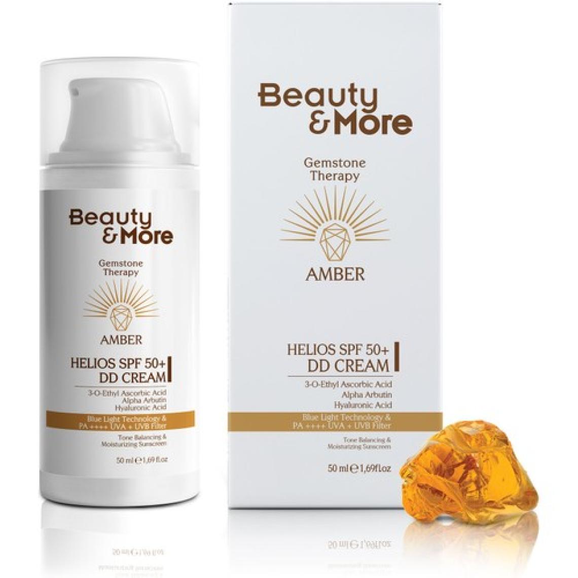 Beauty&More Amber Helios Spf 50+ DD Krem Formlu Güneş Kremi 50 ml Ethyl Ascorbic Acid+ Alpha Arbutin + Hyaluronic Acid + Amber Powder