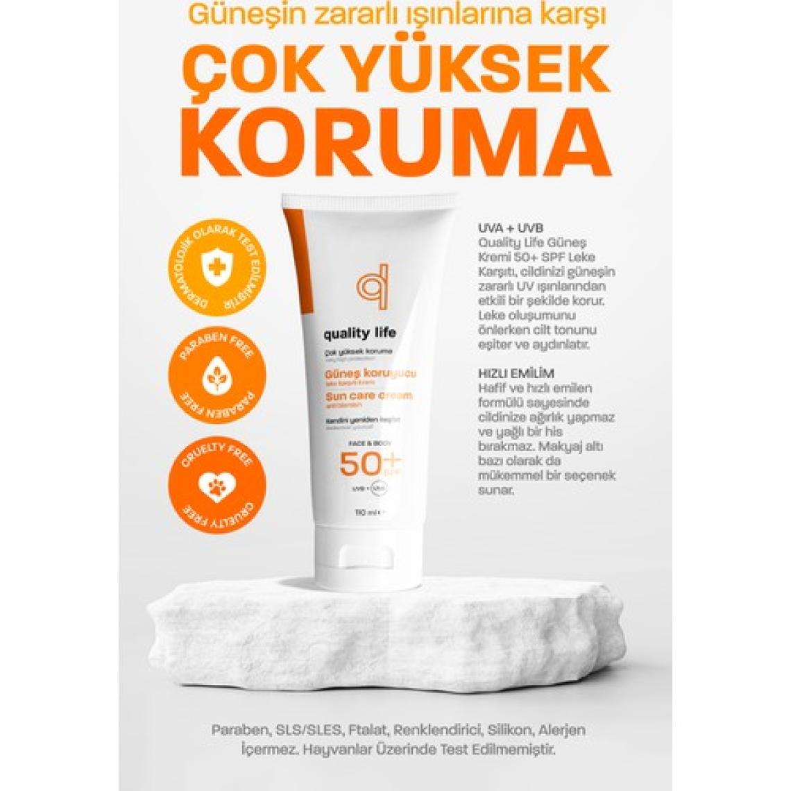 Quality Life Bebek ve Yetişkin Güneş Kremi Seti 50+ Faktör Leke Karşıtı 110 ml