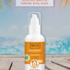 %100 Doğal ve Organik Tamanu Yağlı Güneş Losyonu Mineral Filtreli Tüm Aile Için +50 SPF 100 ml