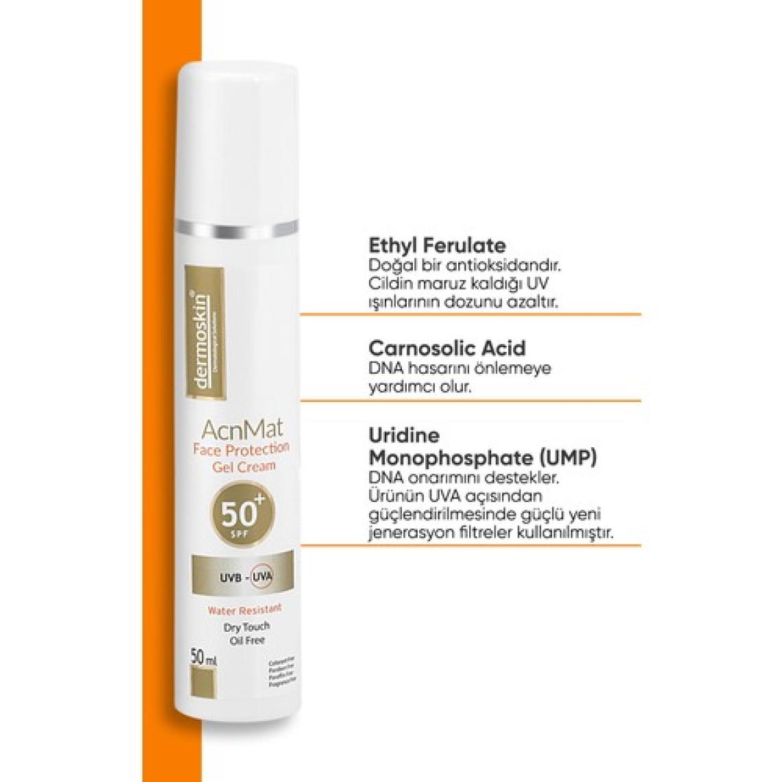 Dermoskin Acne Mat Face Protection Gel Cream Spf50