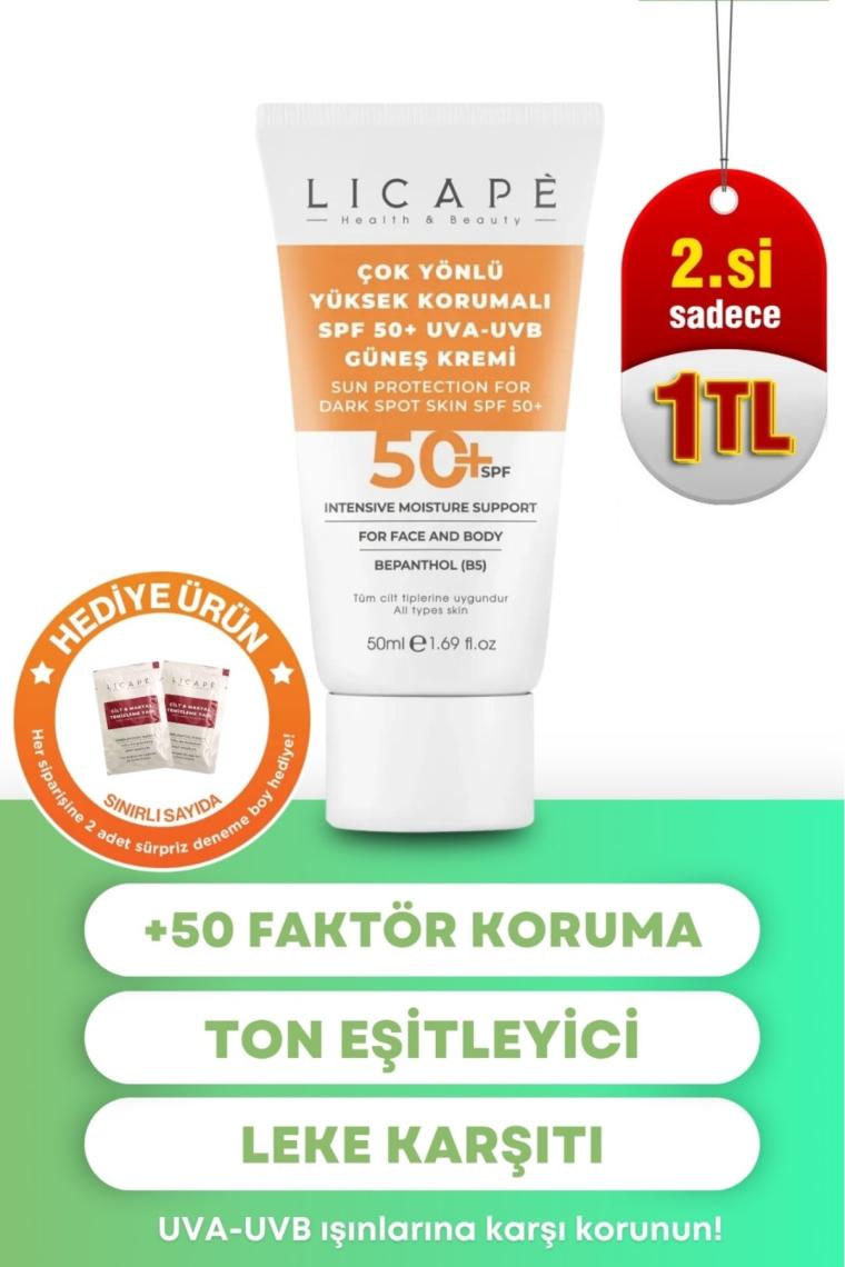 Çok Yönlü Yüksek Korumalı Spf +50 Faktör Uva - Uvb Güneş Kremi
