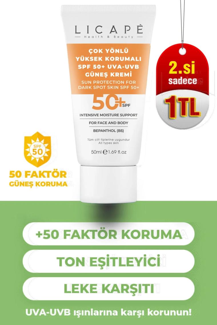 Çok Yönlü Yüksek Korumalı Spf +50 Faktör Uva - Uvb Güneş Kremi