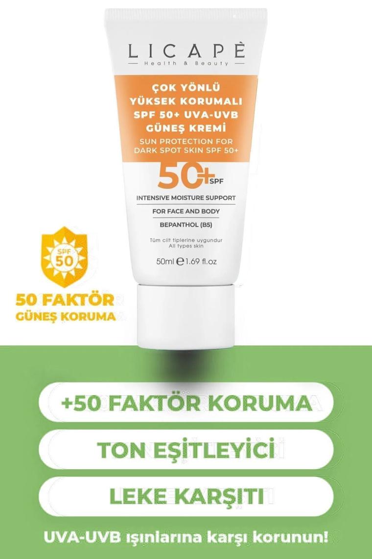 Çok Yönlü Yüksek Korumalı Spf +50 Faktör Uva - Uvb Güneş Kremi