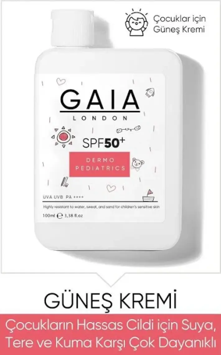 Çocuklar Için Cildi Suya, Tere Ve Kuma Karşı Çok Dayanıklı 50spf Uva/uvb 120ml Güneş Kremi