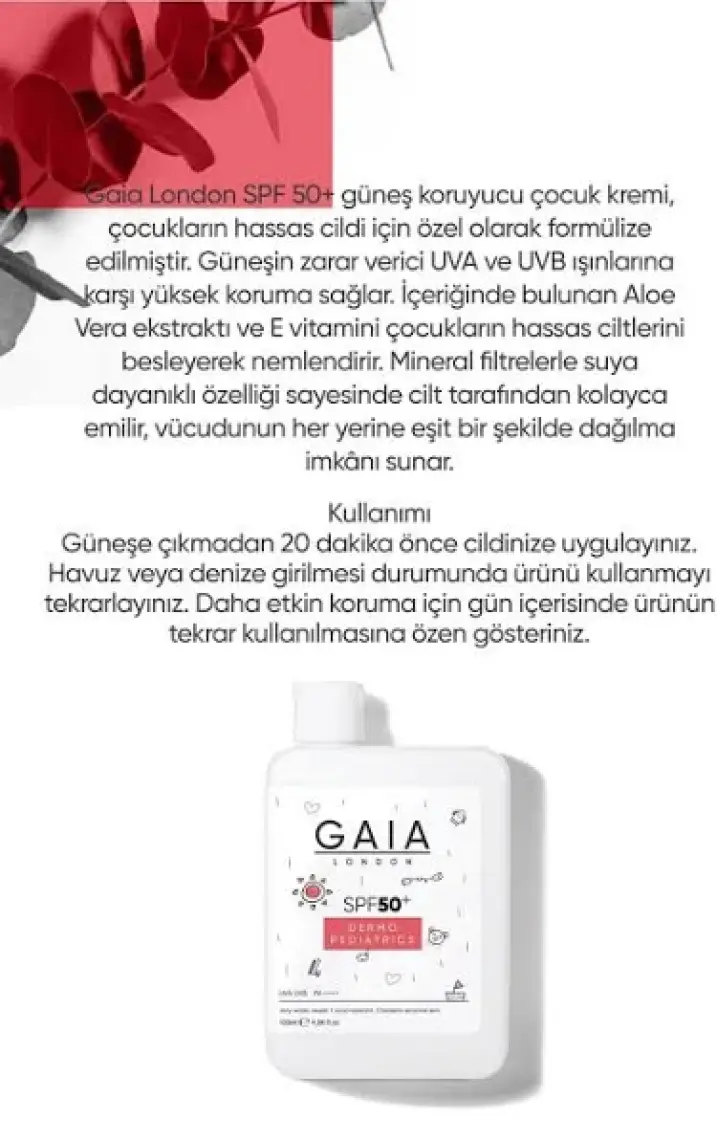 Çocuklar Için Cildi Suya, Tere Ve Kuma Karşı Çok Dayanıklı 50spf Uva/uvb 120ml Güneş Kremi