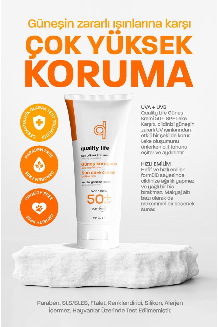 Quality Life Bebek ve Yetişkin Güneş Kremi Seti 50+ Faktör Leke Karşıtı 110 ml