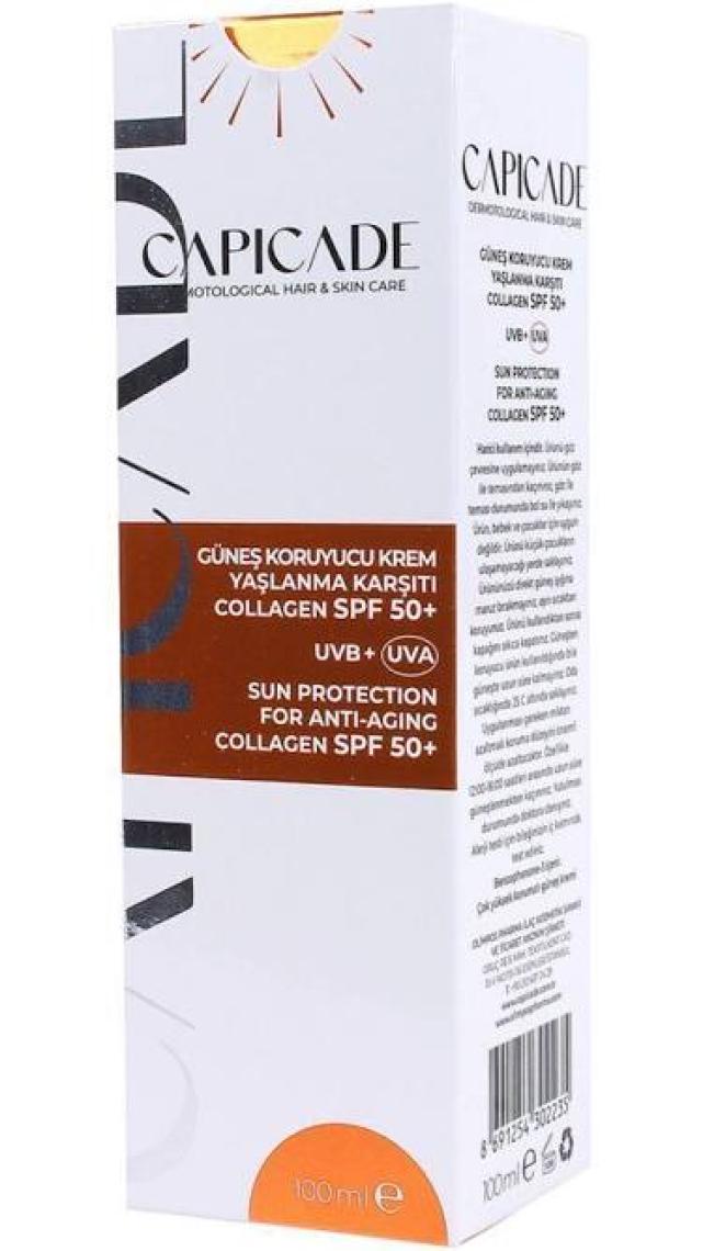 Capicade Spf 50+ Collagen Güneş Koruyucu Krem 100ML