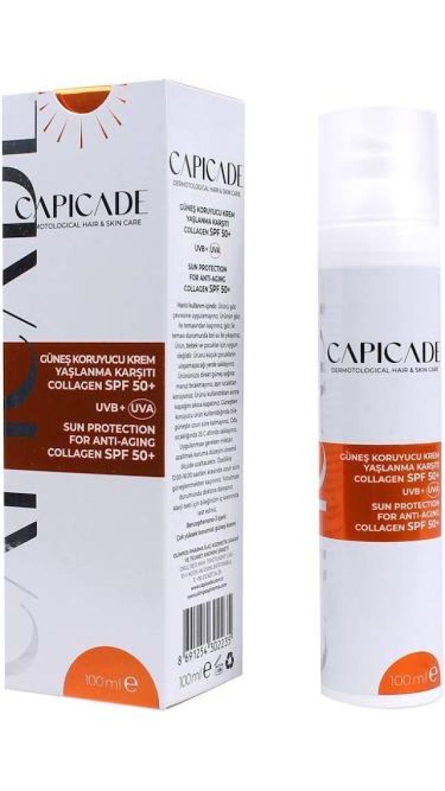 Capicade Spf 50+ Collagen Güneş Koruyucu Krem 100ML