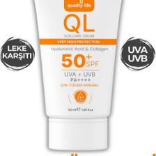 Quality Life Ql Yüz Güneş Kremi Su Bazlı Leke Karşıtı 50+ Spf Hyaluronik Asit ve Collagen 50 ml Uva + Uvb Çok Yüksek Koruma 50 Faktör