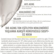 Bio Aging Ton Eşitleyen Nemlendiricili Yaşlanma Karşıtı Yüksek Koruyuculu 50 Spf Cc Krem 50 ml