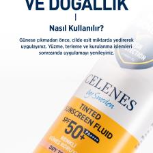 Celenes By Sweden Herbal Dry Touch SPF 50 Mat Bitişli Renkli Güneş Kremi - Yüz Ve Dekolte Bölgesi 50 ml