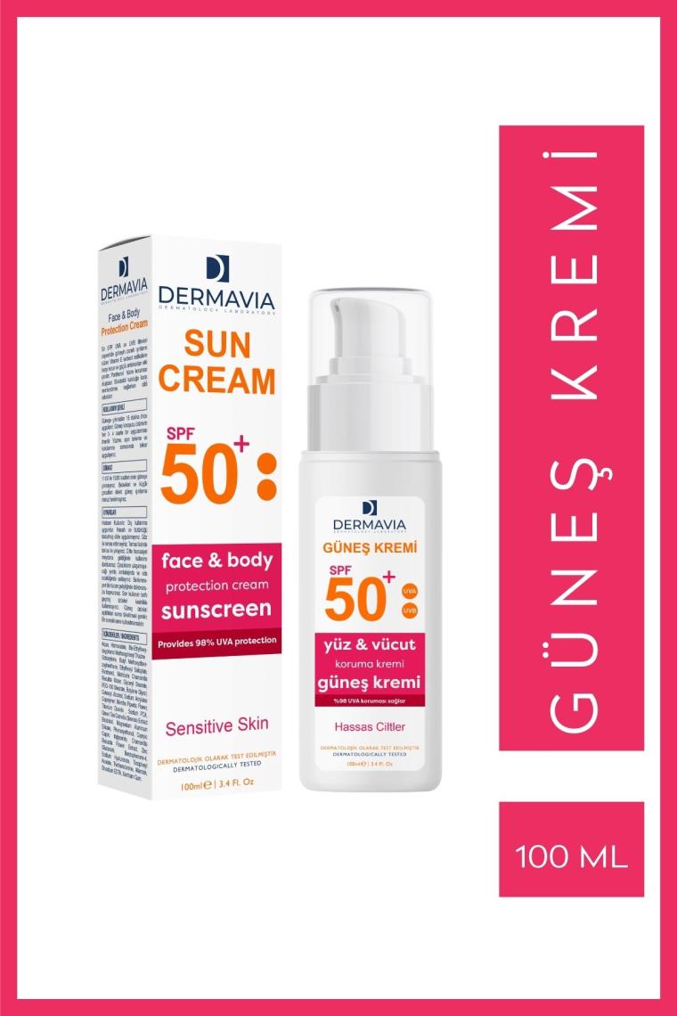 Spf 50 Yüz Ve Vücut Koruma Güneş Kremi Hassas Ciltler 100 ml