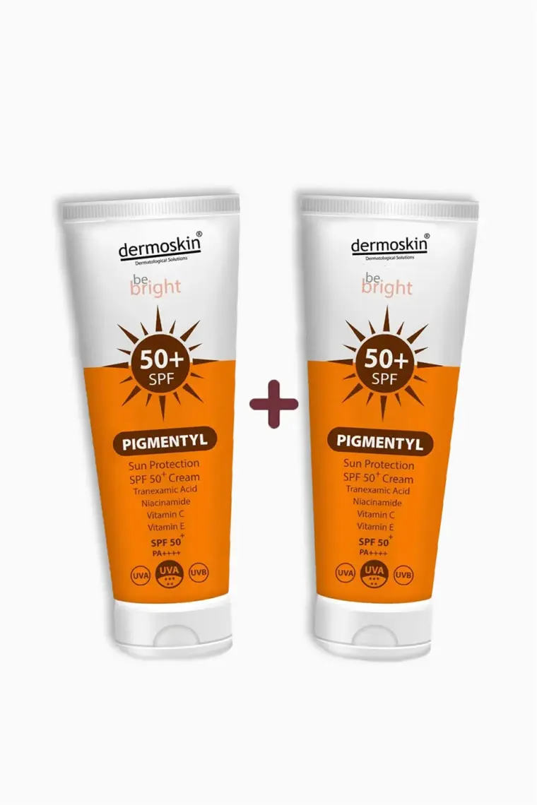 Dermoskin 2'li Be Bright Pigmentyl SPF 50+ | UVA & UVB Koruyucu | Leke Karşıtı Güneş Kremi | 75+75 ml
