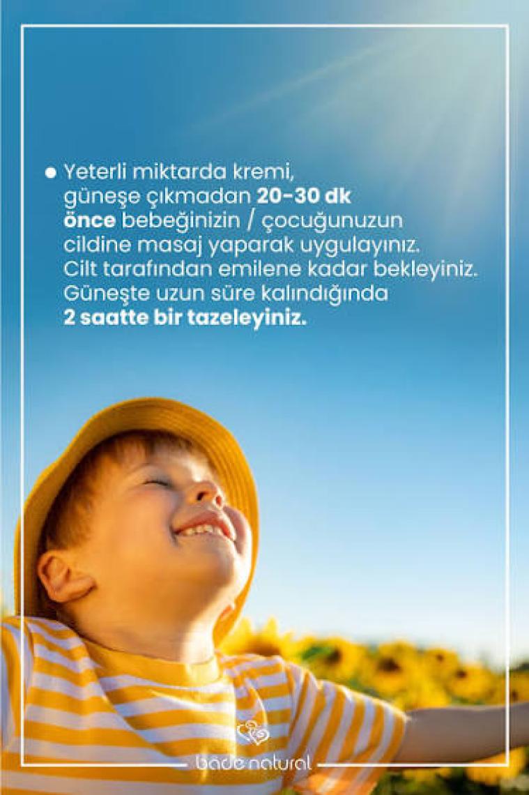 Bade Natural %100 Doğal ve Mineral Filtreli Yüksek Korumalı Çocuk Güneş Koruyucu Stick