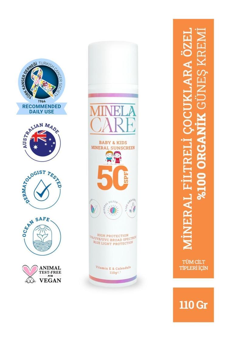 Organik Mineral Filtreli Yüksek Korumalı Bebek Ve Çocuk Güneş Kremi Spf 50 110gr